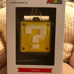 NIB Hallmark Nintendo Super Mario Question ? Block Christmas Gift Ornament Gamer